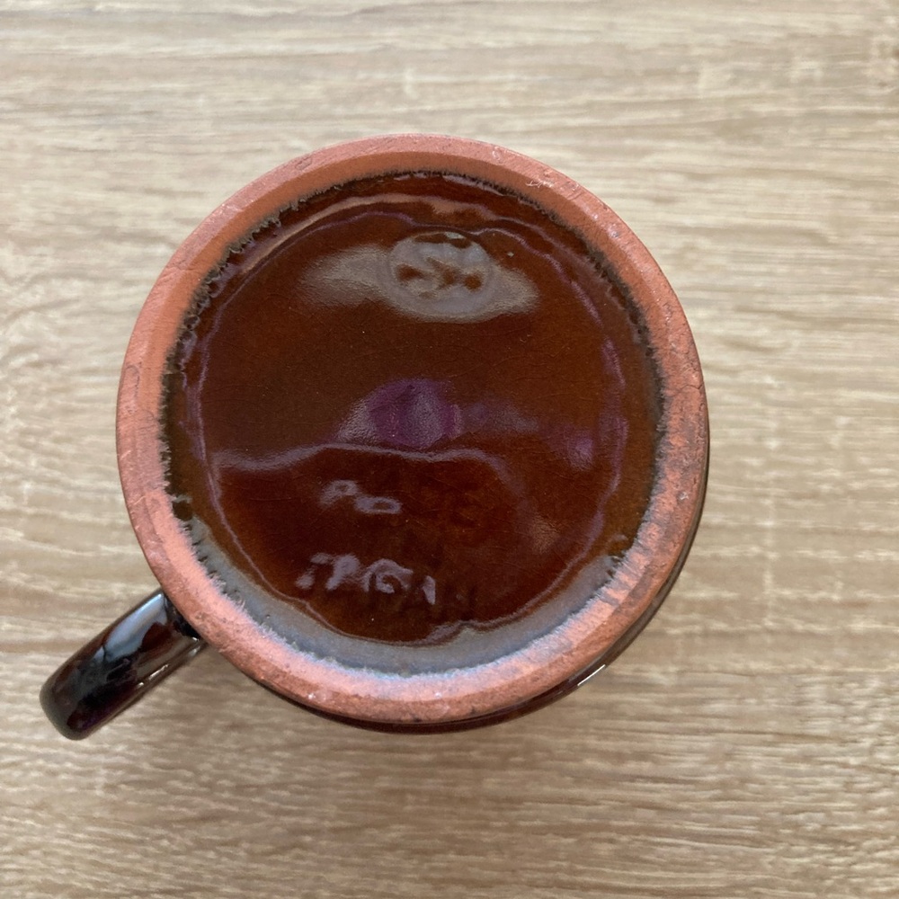 Set of 4 Brown Drip Glazed Mugs - MCM Made in Japan Mugs - Picture 5 of 8